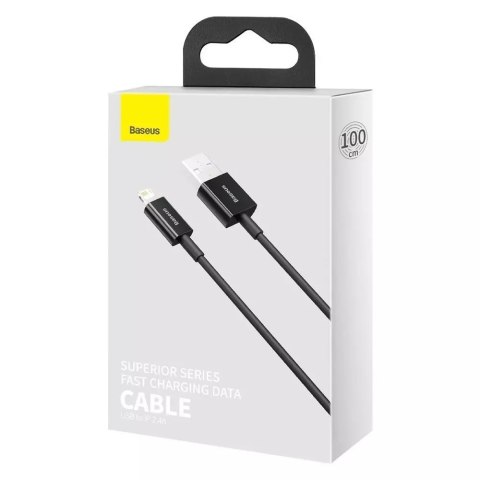 Baseus Baseus Superior kabel USB - Lightning 2,4 A 1 m czarny (CALYS-A01) Baseus Baseus Superior kabel USB - Lightning 2,4 A 1 m czarny (CALYS-A01)