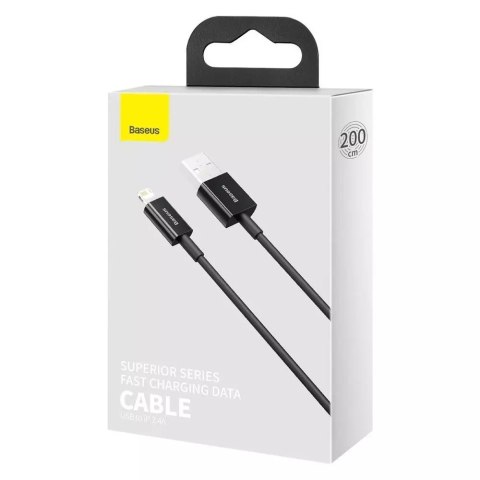 Baseus Baseus Superior kabel USB - Lightning 2,4 A 2 m czarny (CALYS-C01) Baseus Baseus Superior kabel USB - Lightning 2,4 A 2 m czarny (CALYS-C01)