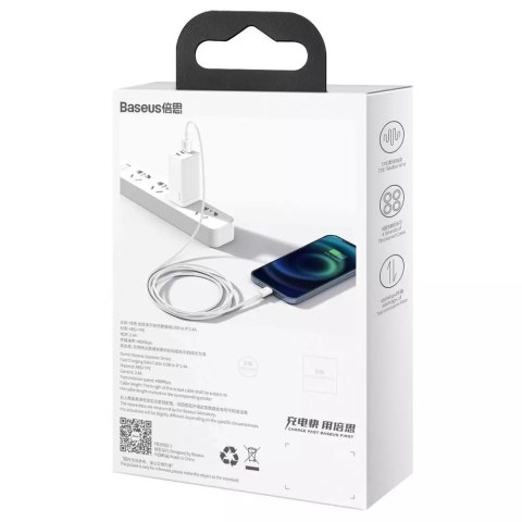 Baseus Baseus Superior kabel USB - Lightning 2,4A 1,5 m Biały (CALYS-B02) Baseus Baseus Superior kabel USB - Lightning 2,4A 1,5 m Biały (CALYS-B02)