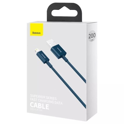 Baseus Baseus Superior kabel USB - Lightning 2,4A 2 m Niebieski (CALYS-C03) Baseus Baseus Superior kabel USB - Lightning 2,4A 2 m Niebieski (CALYS-C03)