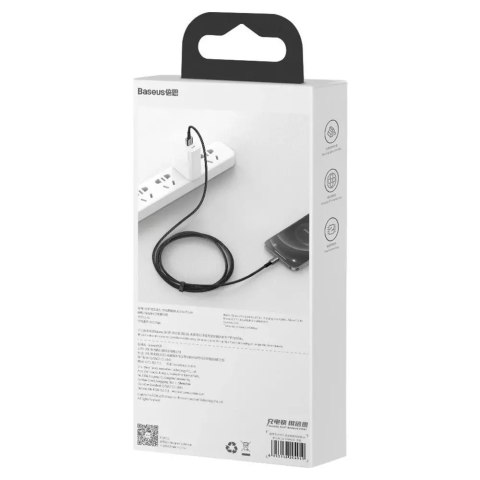 Baseus Baseus Tungsten kabel USB - Lightning 2,4 A 2 m czarny (CALWJ-A01) Baseus Baseus Tungsten kabel USB - Lightning 2,4 A 2 m czarny (CALWJ-A01)