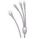 Dudao Dudao 3w1 kabel USB - Lightning / microUSB/ USB Typ C 65W 1,2m szary (L20X)