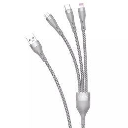 Dudao Dudao 3w1 kabel USB - Lightning / microUSB/ USB Typ C 65W 1,2m szary (L20X)