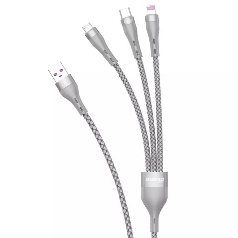 Dudao Dudao 3w1 kabel USB - Lightning / microUSB/ USB Typ C 65W 1,2m szary (L20X) Dudao Dudao 3w1 kabel USB - Lightning / microUSB/ USB Typ C 65W 1,2m szary (L20X)
