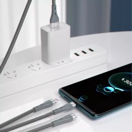 Dudao Dudao 3w1 kabel USB - Lightning / microUSB/ USB Typ C 65W 1,2m szary (L20X)