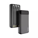 Dudao Dudao pojemny powerbank z 3 wbudowanymi kablami 20000mAh USB Typ C + micro USB + Lightning czarny (Dudao K6Pro+)