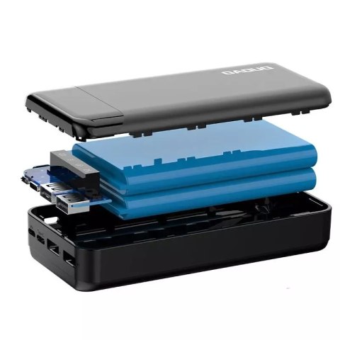 Dudao Dudao pojemny powerbank z 3 wbudowanymi kablami 20000mAh USB Typ C + micro USB + Lightning czarny (Dudao K6Pro+) Dudao Dudao pojemny powerbank z 3 wbudowanymi kablami 20000mAh USB Typ C + micro USB + Lightning czarny (Dudao K6Pro+)