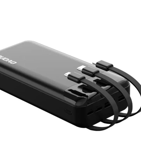 Dudao Dudao pojemny powerbank z 3 wbudowanymi kablami 20000mAh USB Typ C + micro USB + Lightning czarny (Dudao K6Pro+) Dudao Dudao pojemny powerbank z 3 wbudowanymi kablami 20000mAh USB Typ C + micro USB + Lightning czarny (Dudao K6Pro+)