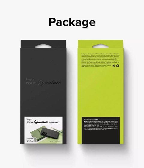 Ringke Ringke Folio Signature skórzane etui z klapką do Samsung Galaxy S22+ (S22 Plus) czarny (FSS118R262) Ringke Ringke Folio Signature skórzane etui z klapką do Samsung Galaxy S22+ (S22 Plus) czarny (FSS118R262)