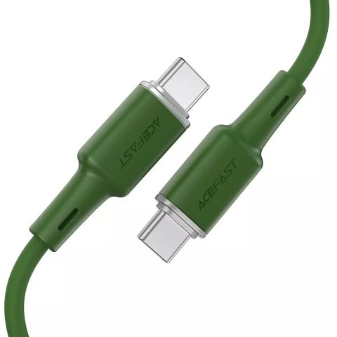 Acefast Acefast kabel USB Typ C - USB Typ C 1,2m, 60W (20V/3A) zielony (C2-03 oliver green) Acefast Acefast kabel USB Typ C - USB Typ C 1,2m, 60W (20V/3A) zielony (C2-03 oliver green)