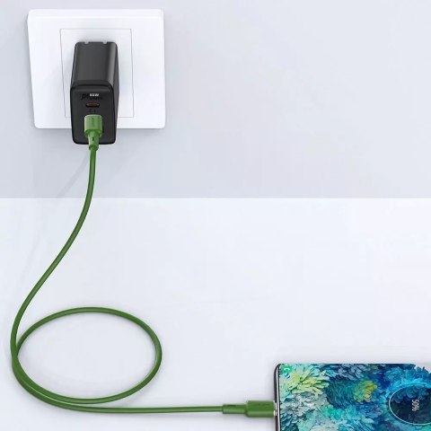 Acefast Acefast kabel USB Typ C - USB Typ C 1,2m, 60W (20V/3A) zielony (C2-03 oliver green) Acefast Acefast kabel USB Typ C - USB Typ C 1,2m, 60W (20V/3A) zielony (C2-03 oliver green)