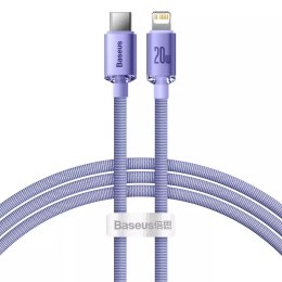 Baseus Baseus Crystal Shine Series kabel przewód USB do szybkiego ładowania i transferu danych USB Typ C - Lightning 20W 1,2m fioletowy