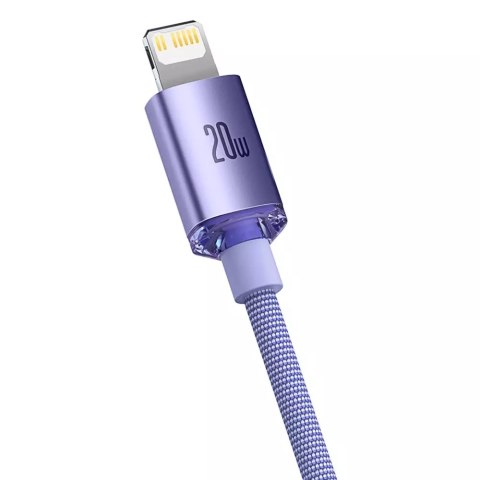 Baseus Baseus Crystal Shine Series kabel przewód USB do szybkiego ładowania i transferu danych USB Typ C - Lightning 20W 1,2m fioletowy Baseus Baseus Crystal Shine Series kabel przewód USB do szybkiego ładowania i transferu danych USB Typ C - Lightning 20W 1,2m fioletowy