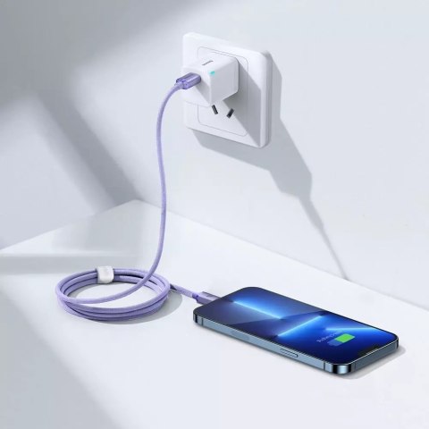 Baseus Baseus Crystal Shine Series kabel przewód USB do szybkiego ładowania i transferu danych USB Typ C - Lightning 20W 1,2m fioletowy Baseus Baseus Crystal Shine Series kabel przewód USB do szybkiego ładowania i transferu danych USB Typ C - Lightning 20W 1,2m fioletowy