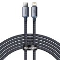 Baseus Baseus Crystal Shine Series kabel przewód USB do szybkiego ładowania i transferu danych USB Typ C - Lightning 20W 2m czarny (CAJ