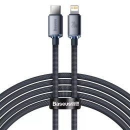 Baseus Baseus Crystal Shine Series kabel przewód USB do szybkiego ładowania i transferu danych USB Typ C - Lightning 20W 2m czarny (CAJ