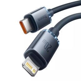 Baseus Baseus Crystal Shine Series kabel przewód USB do szybkiego ładowania i transferu danych USB Typ C - Lightning 20W 2m czarny (CAJ