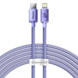 Baseus Baseus Crystal Shine Series kabel przewód USB do szybkiego ładowania i transferu danych USB Typ C - Lightning 20W 2m fioletowy (
