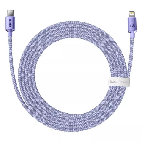 Baseus Baseus Crystal Shine Series kabel przewód USB do szybkiego ładowania i transferu danych USB Typ C - Lightning 20W 2m fioletowy ( Baseus Baseus Crystal Shine Series kabel przewód USB do szybkiego ładowania i transferu danych USB Typ C - Lightning 20W 2m fioletowy (