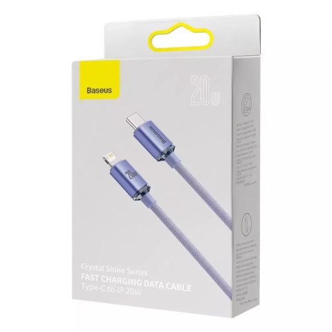 Baseus Baseus Crystal Shine Series kabel przewód USB do szybkiego ładowania i transferu danych USB Typ C - Lightning 20W 2m fioletowy ( Baseus Baseus Crystal Shine Series kabel przewód USB do szybkiego ładowania i transferu danych USB Typ C - Lightning 20W 2m fioletowy (