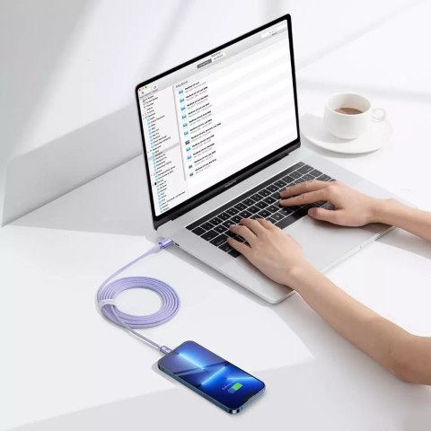 Baseus Baseus Crystal Shine Series kabel przewód USB do szybkiego ładowania i transferu danych USB Typ C - Lightning 20W 2m fioletowy ( Baseus Baseus Crystal Shine Series kabel przewód USB do szybkiego ładowania i transferu danych USB Typ C - Lightning 20W 2m fioletowy (