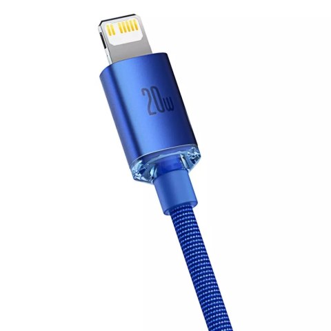 Baseus Baseus Crystal Shine Series kabel przewód USB do szybkiego ładowania i transferu danych USB Typ C - Lightning 20W 2m niebieski ( Baseus Baseus Crystal Shine Series kabel przewód USB do szybkiego ładowania i transferu danych USB Typ C - Lightning 20W 2m niebieski (