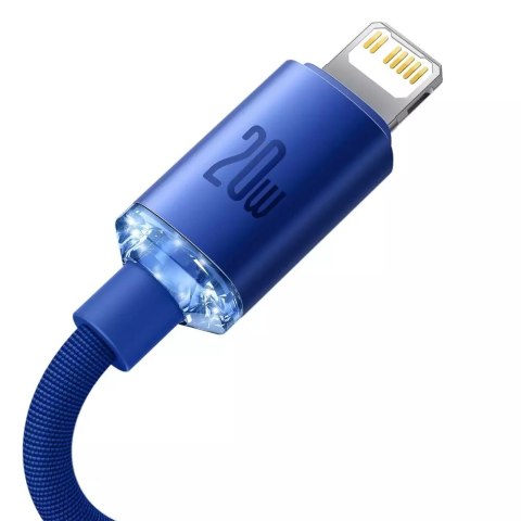 Baseus Baseus Crystal Shine Series kabel przewód USB do szybkiego ładowania i transferu danych USB Typ C - Lightning 20W 2m niebieski ( Baseus Baseus Crystal Shine Series kabel przewód USB do szybkiego ładowania i transferu danych USB Typ C - Lightning 20W 2m niebieski (