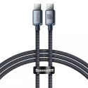 Baseus Baseus Crystal Shine Series kabel przewód USB do szybkiego ładowania i transferu danych USB Typ C - USB Typ C 100W 1,2m czarny (