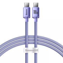 Baseus Baseus Crystal Shine Series kabel przewód USB do szybkiego ładowania i transferu danych USB Typ C - USB Typ C 100W 1,2m fioletow