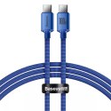 Baseus Baseus Crystal Shine Series kabel przewód USB do szybkiego ładowania i transferu danych USB Typ C - USB Typ C 100W 1,2m niebiesk