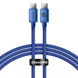Baseus Baseus Crystal Shine Series kabel przewód USB do szybkiego ładowania i transferu danych USB Typ C - USB Typ C 100W 1,2m niebiesk