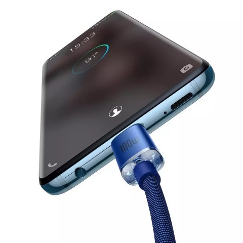 Baseus Baseus Crystal Shine Series kabel przewód USB do szybkiego ładowania i transferu danych USB Typ C - USB Typ C 100W 1,2m niebiesk Baseus Baseus Crystal Shine Series kabel przewód USB do szybkiego ładowania i transferu danych USB Typ C - USB Typ C 100W 1,2m niebiesk