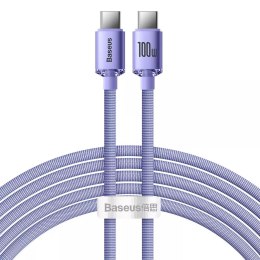 Baseus Baseus Crystal Shine Series kabel przewód USB do szybkiego ładowania i transferu danych USB Typ C - USB Typ C 100W 2m fioletowy 