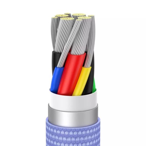Baseus Baseus Crystal Shine Series kabel przewód USB do szybkiego ładowania i transferu danych USB Typ C - USB Typ C 100W 2m fioletowy Baseus Baseus Crystal Shine Series kabel przewód USB do szybkiego ładowania i transferu danych USB Typ C - USB Typ C 100W 2m fioletowy
