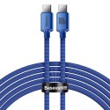 Baseus Baseus Crystal Shine Series kabel przewód USB do szybkiego ładowania i transferu danych USB Typ C - USB Typ C 100W 2m niebieski 