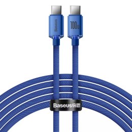 Baseus Baseus Crystal Shine Series kabel przewód USB do szybkiego ładowania i transferu danych USB Typ C - USB Typ C 100W 2m niebieski 