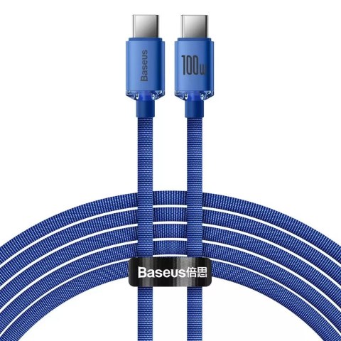 Baseus Baseus Crystal Shine Series kabel przewód USB do szybkiego ładowania i transferu danych USB Typ C - USB Typ C 100W 2m niebieski Baseus Baseus Crystal Shine Series kabel przewód USB do szybkiego ładowania i transferu danych USB Typ C - USB Typ C 100W 2m niebieski