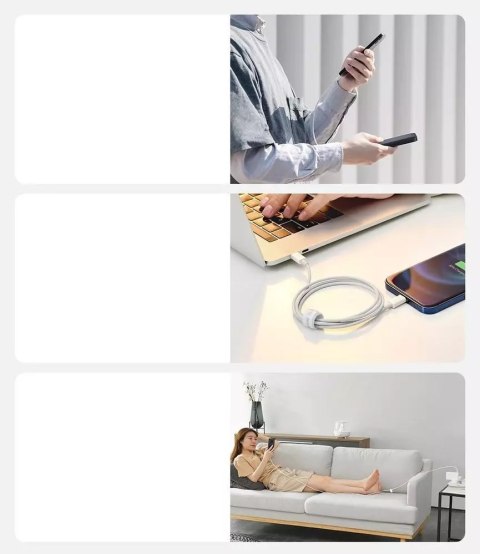 Baseus Baseus Superior kabel USB Typ C - Lightning Power Delivery 20 W 1 m Biały (CATLYS-A02) Baseus Baseus Superior kabel USB Typ C - Lightning Power Delivery 20 W 1 m Biały (CATLYS-A02)