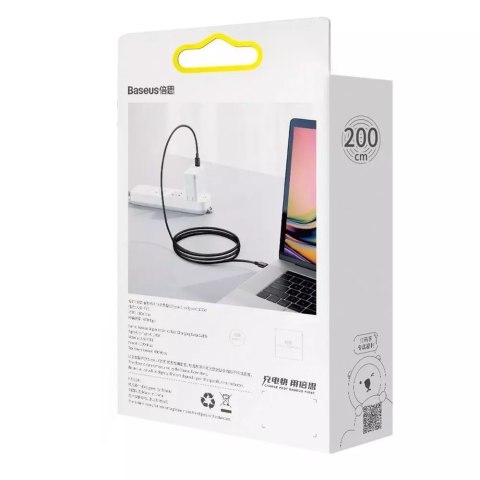 Baseus Baseus Superior kabel przewód USB Typ C - USB Typ C szybkie ładowanie Quick Charge / Power Delivery / FCP 100W 5A 20V 2m czarny Baseus Baseus Superior kabel przewód USB Typ C - USB Typ C szybkie ładowanie Quick Charge / Power Delivery / FCP 100W 5A 20V 2m czarny