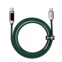Baseus Baseus kabel USB Typ C - USB Typ C 100W (20V / 5A) Power Delivery z wyświetlaczem ekranem miernik mocy 2m zielony (CATSK-C06)