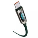 Baseus Baseus kabel USB Typ C - USB Typ C 100W (20V / 5A) Power Delivery z wyświetlaczem ekranem miernik mocy 2m zielony (CATSK-C06)