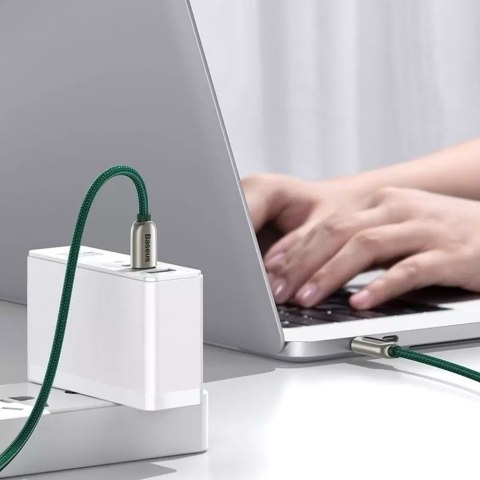 Baseus Baseus kabel USB Typ C - USB Typ C 100W (20V / 5A) Power Delivery z wyświetlaczem ekranem miernik mocy 2m zielony (CATSK-C06) Baseus Baseus kabel USB Typ C - USB Typ C 100W (20V / 5A) Power Delivery z wyświetlaczem ekranem miernik mocy 2m zielony (CATSK-C06)