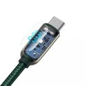 Baseus Baseus kabel USB Typ C - USB Typ C 100W (20V / 5A) Power Delivery z wyświetlaczem ekranem miernik mocy 2m zielony (CATSK-C06)