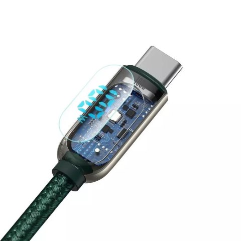 Baseus Baseus kabel USB Typ C - USB Typ C 100W (20V / 5A) Power Delivery z wyświetlaczem ekranem miernik mocy 2m zielony (CATSK-C06) Baseus Baseus kabel USB Typ C - USB Typ C 100W (20V / 5A) Power Delivery z wyświetlaczem ekranem miernik mocy 2m zielony (CATSK-C06)