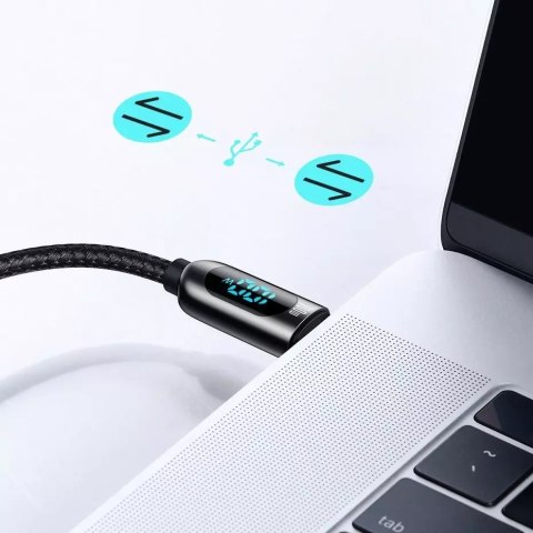 Baseus Baseus kabel USB Typ C - USB Typ C 100W (20V / 5A) Power Delivery z wyświetlaczem ekranem miernik mocy 2m zielony (CATSK-C06) Baseus Baseus kabel USB Typ C - USB Typ C 100W (20V / 5A) Power Delivery z wyświetlaczem ekranem miernik mocy 2m zielony (CATSK-C06)