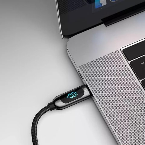 Baseus Baseus kabel USB Typ C - USB Typ C 100W (20V / 5A) Power Delivery z wyświetlaczem ekranem miernik mocy 2m zielony (CATSK-C06) Baseus Baseus kabel USB Typ C - USB Typ C 100W (20V / 5A) Power Delivery z wyświetlaczem ekranem miernik mocy 2m zielony (CATSK-C06)
