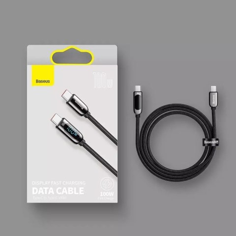 Baseus Baseus kabel USB Typ C - USB Typ C 100W (20V / 5A) Power Delivery z wyświetlaczem ekranem miernik mocy 2m zielony (CATSK-C06) Baseus Baseus kabel USB Typ C - USB Typ C 100W (20V / 5A) Power Delivery z wyświetlaczem ekranem miernik mocy 2m zielony (CATSK-C06)
