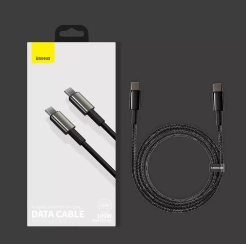 Baseus Baseus kabel USB Typ C - USB Typ C szybkie ładowanie Power Delivery Quick Charge 100 W 5 A 1 m czarny (CATWJ-01) Baseus Baseus kabel USB Typ C - USB Typ C szybkie ładowanie Power Delivery Quick Charge 100 W 5 A 1 m czarny (CATWJ-01)