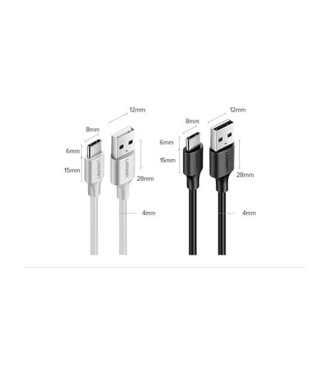 UGreen Ugreen kabel przewód USB - USB Typ C 2 A 0,5m czarny (60115) UGreen Ugreen kabel przewód USB - USB Typ C 2 A 0,5m czarny (60115)