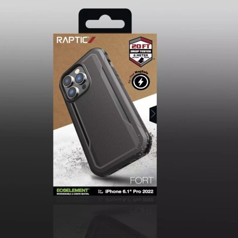 Raptic Raptic Fort Case etui iPhone 14 Pro z MagSafe pancerny pokrowiec czarny Raptic Raptic Fort Case etui iPhone 14 Pro z MagSafe pancerny pokrowiec czarny